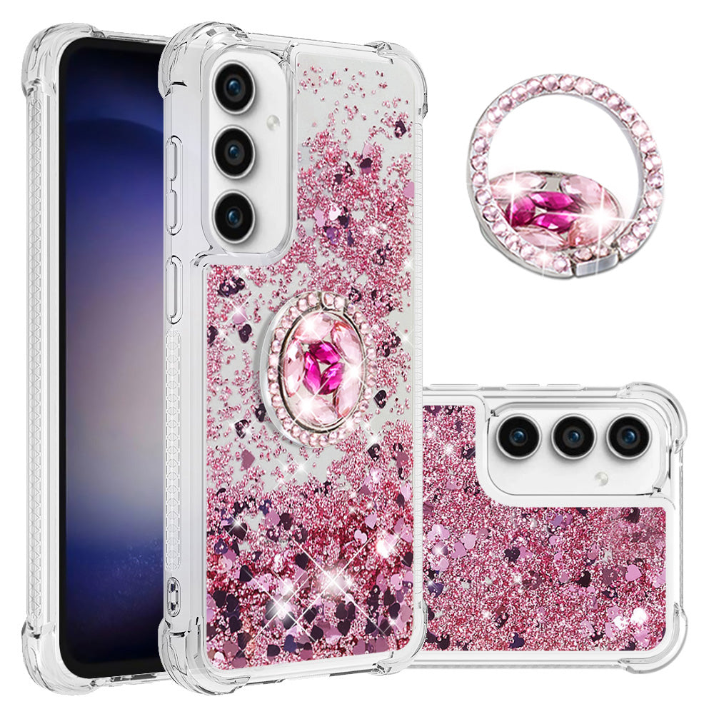 YB Quicksand Series-7 For Samsung Galaxy S23 FE Kickstand TPU Case Floating Bling Glitter Phone Cover YB Quicksand Series-7 For Samsung Galaxy S23 FE Kickstand TPU Case Floating Bling Glitter Phone Cover